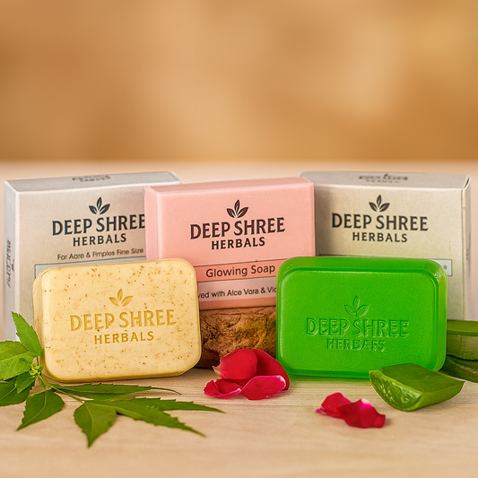 Deep Shree Herbals Bathing Bar Combo (Rose, Ubtan & Aloe Vera) – 70g Each – Pack of 3 | Natural & Herbal Soap for Glowing and Healthy Skin